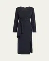 Simkhai Skyla Cashmere-blend Wrap Dress In Midnight