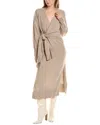 Simkhai Skyla Wool-blend Wrap Dress In Brown
