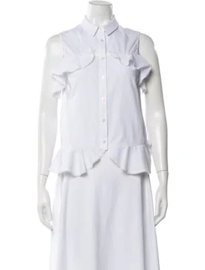 Pre-owned Simkhai Sleeveless Button-up Top In Blue