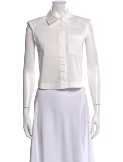 Pre-owned Simkhai Sleeveless Button-up Top In White