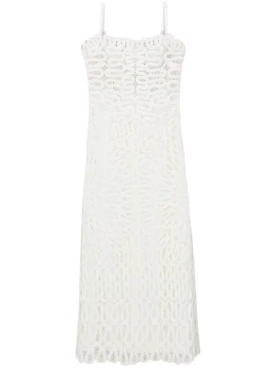 Simkhai Sleeveless Lace Midi Dress In Weiss