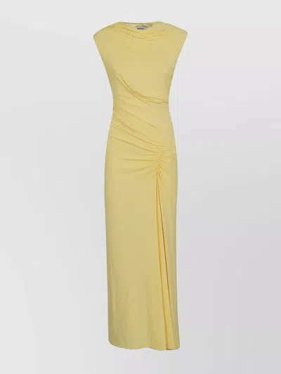 Simkhai Acacia Sleeveless Draped Midi Dress In Sulfur