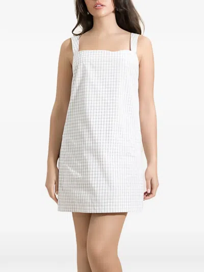 Simkhai Sloan Mini Dress Sand Gingham In Neutral