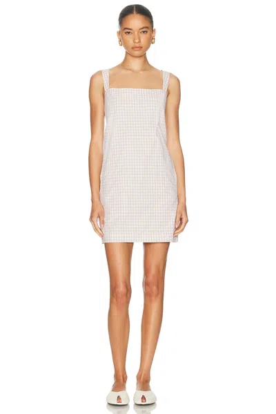 Simkhai Sloan Gingham Mini Dress In White