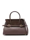 Simkhai Small River Suede-panel Buckled Tote Bag