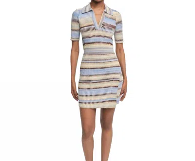 Simkhai Solana Mini Polo Dress In French Blue Multi