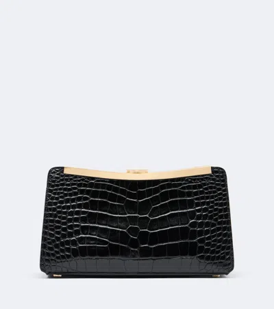 Simkhai Solange Croc-effect Leather Clutch In Black