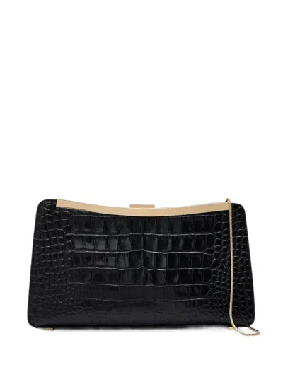 Simkhai Solange Croc-effect Shoulder Bag In Black