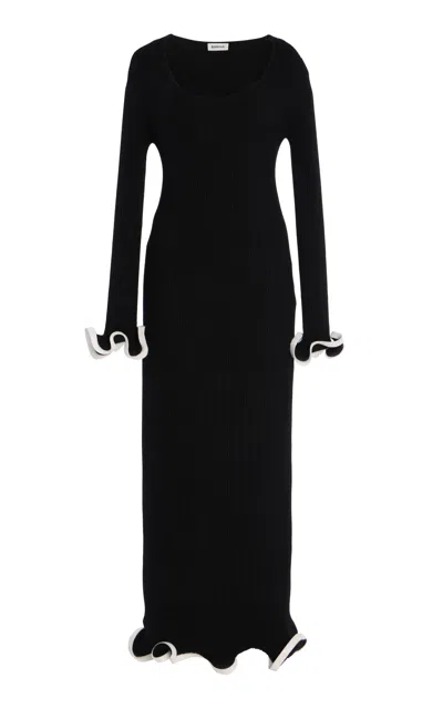 Simkhai Solani Ruffled Midi Dress In Black