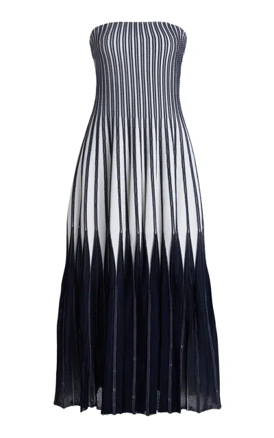 Simkhai Soliel Strapless Knit Midi Dress In Navy