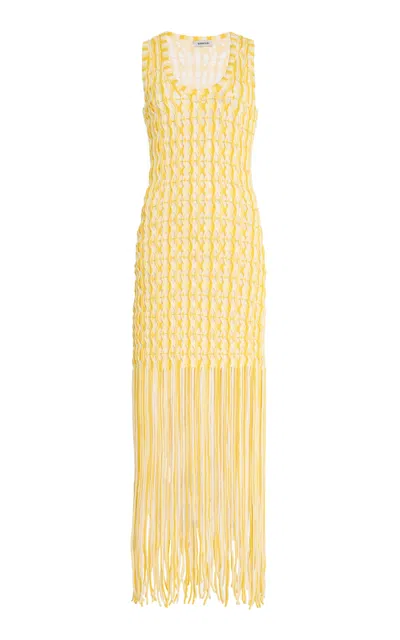 Simkhai Sonia Fringed Knit Maxi Dress