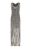 Simkhai Sonia Fringed Knit Maxi Dress In Off-white