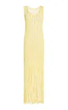 Simkhai Sonia Fringed Knit Maxi Dress In Yellow