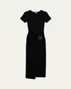 Simkhai Women's Short Sleeve Soren Knit Midi Dress In Black In Black
