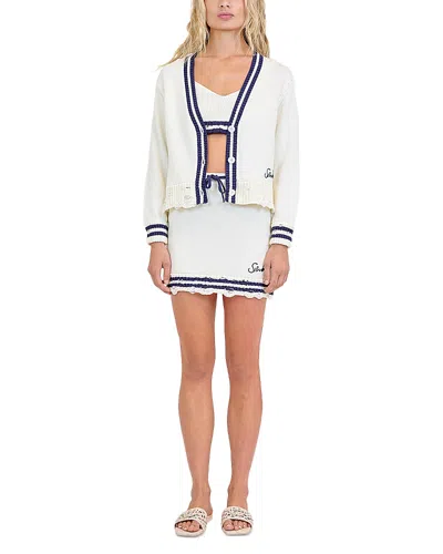 Simkhai Spencer Cardigan Sweater In White