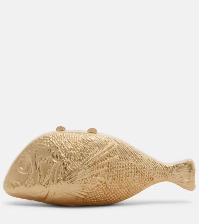 Simkhai Splash Clutch In Gold