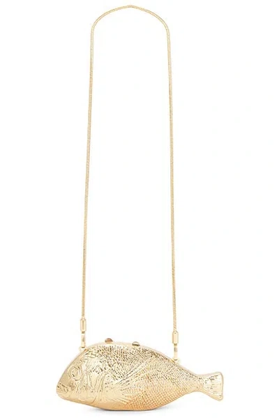 Simkhai Splash Metal Clutch In Gold