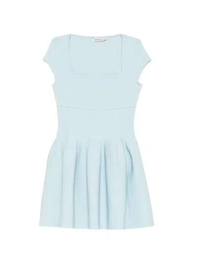 Simkhai Square-neck Flared Mini Dress In Blue