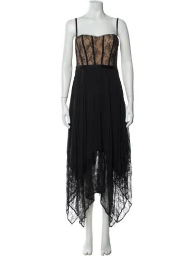 Pre-owned Simkhai Square Neckline Long Dress In Black