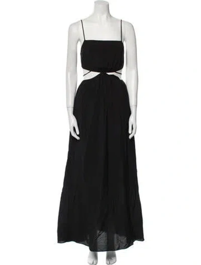 Pre-owned Simkhai Square Neckline Long Dress In Black