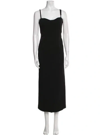 Pre-owned Simkhai Square Neckline Long Dress In Black