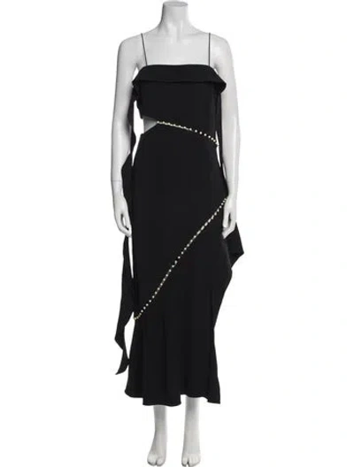 Pre-owned Simkhai Square Neckline Long Dress In Black