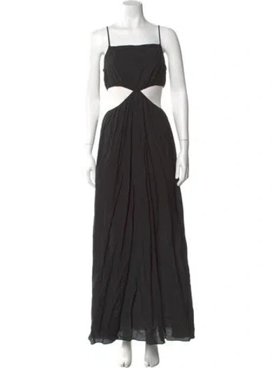 Pre-owned Simkhai Square Neckline Long Dress In Black