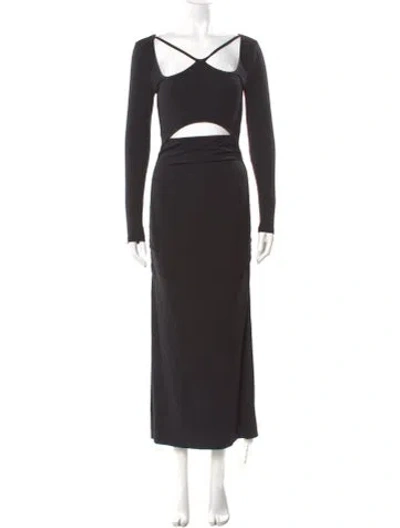 Pre-owned Simkhai Square Neckline Long Dress In Black