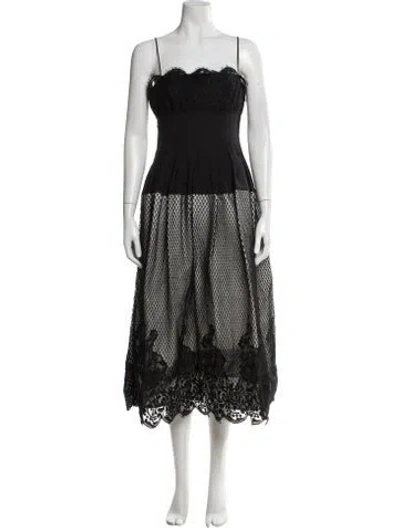 Pre-owned Simkhai Square Neckline Long Dress In Black