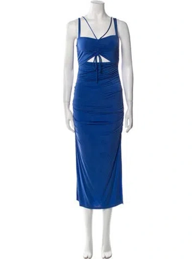 Pre-owned Simkhai Square Neckline Long Dress In Blue