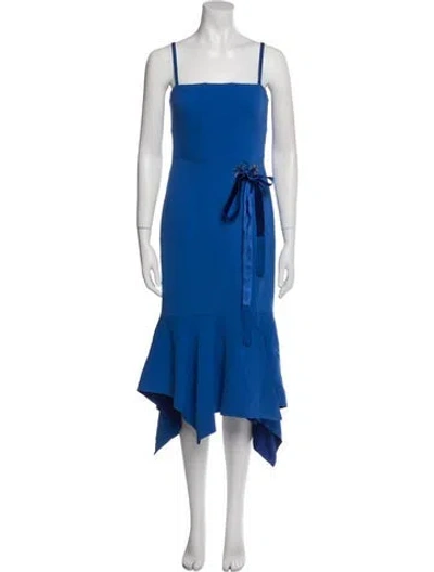 Pre-owned Simkhai Square Neckline Long Dress In Blue