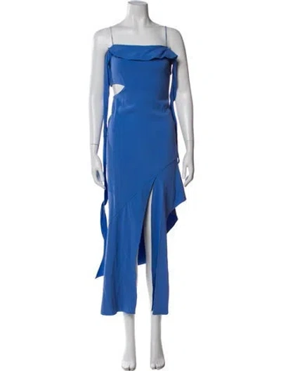 Pre-owned Simkhai Square Neckline Long Dress In Blue