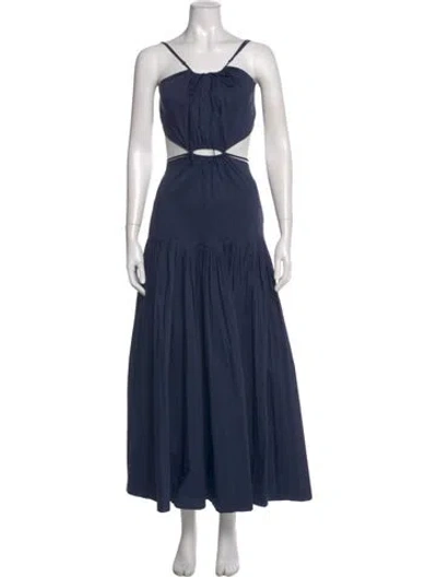 Pre-owned Simkhai Square Neckline Long Dress In Blue