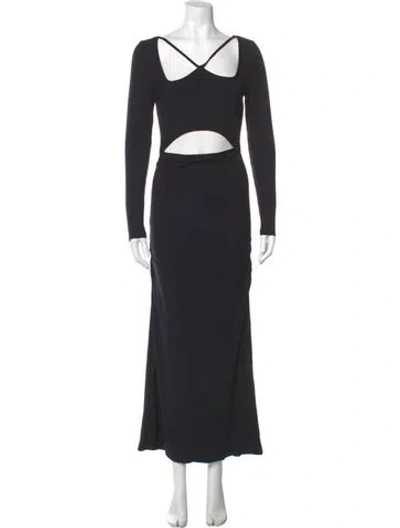 Pre-owned Simkhai Square Neckline Long Dress In Blue