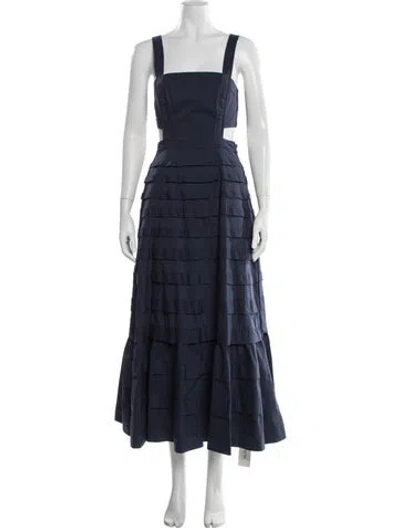 Pre-owned Simkhai Square Neckline Long Dress In Blue