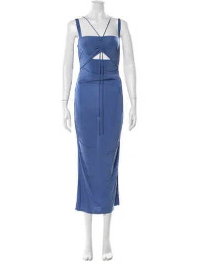 Pre-owned Simkhai Square Neckline Long Dress In Blue