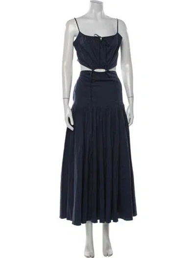 Pre-owned Simkhai Square Neckline Long Dress In Blue