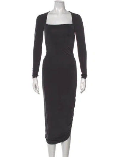 Pre-owned Simkhai Square Neckline Long Dress In Gray