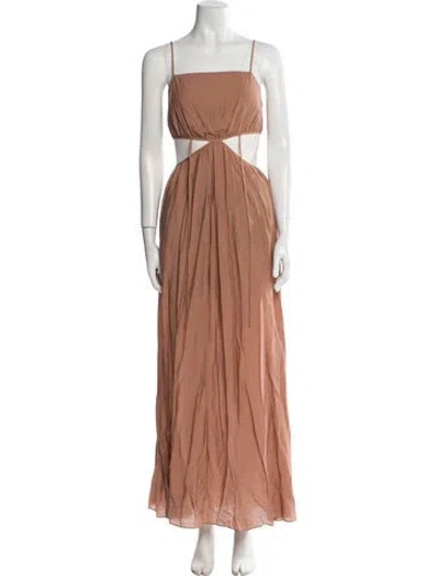 Pre-owned Simkhai Square Neckline Long Dress In Neutral