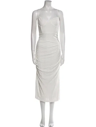 Pre-owned Simkhai Square Neckline Long Dress In Neutral