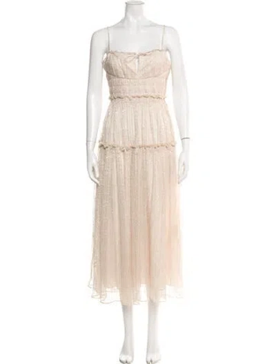 Pre-owned Simkhai Square Neckline Long Dress In Neutral