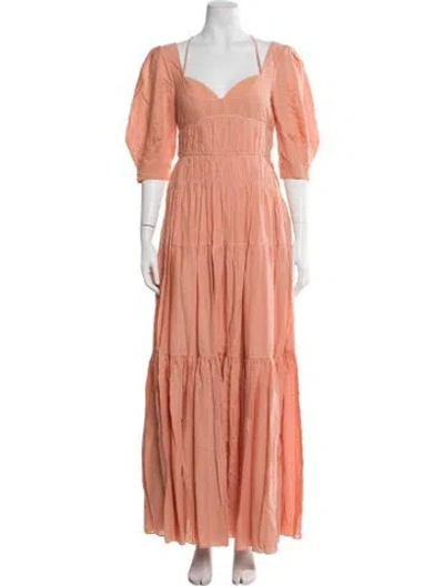 Pre-owned Simkhai Square Neckline Long Dress In Neutral