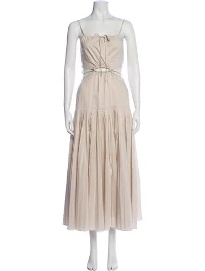 Pre-owned Simkhai Square Neckline Long Dress In Neutral