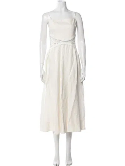 Pre-owned Simkhai Square Neckline Long Dress In Neutral
