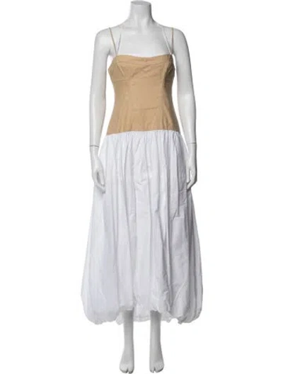 Pre-owned Simkhai Square Neckline Long Dress In Neutrals