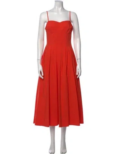 Pre-owned Simkhai Square Neckline Long Dress In Orange