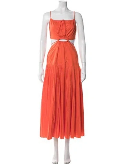Pre-owned Simkhai Square Neckline Long Dress In Orange