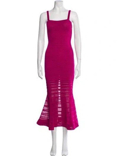 Pre-owned Simkhai Square Neckline Long Dress In Pink