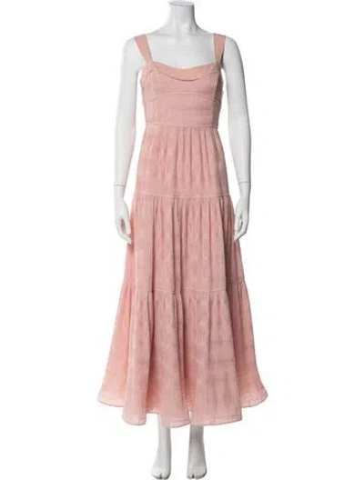 Pre-owned Simkhai Square Neckline Long Dress In Pink