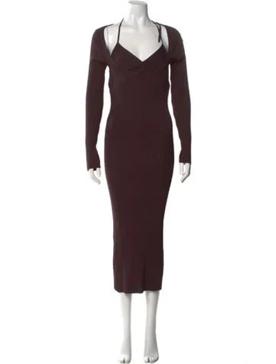 Pre-owned Simkhai Square Neckline Long Dress In Purple